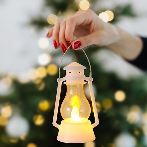 12Pcs LED Mini Vintage Lantern Decor Indoor Decorative Outdoor Hanging Lantern Decorative Small Candle Lanterns Farmhouse Decor for Wedding Centerpiece,Halloween,Christmas,Farmhouse Decorative in Saudi Arabia