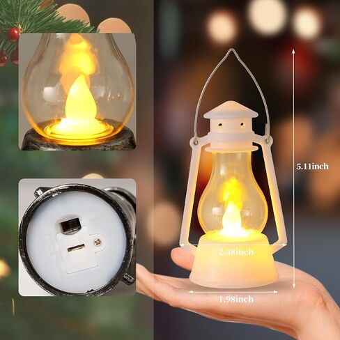 12Pcs LED Mini Vintage Lantern Decor Indoor Decorative Outdoor Hanging Lantern Decorative Small Candle Lanterns Farmhouse Decor for Wedding Centerpiece,Halloween,Christmas,Farmhouse Decorative in Saudi Arabia