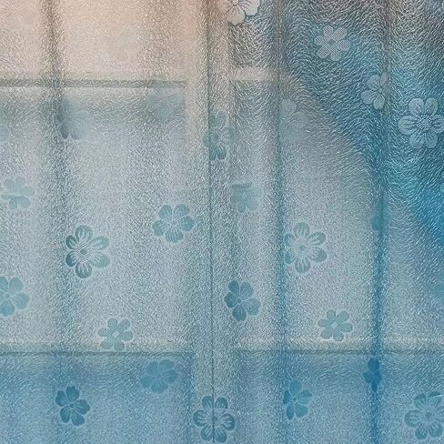GOHD Fancy Fantasy. 2-Tone Ombre Print Warp Knitted Voile Window Curtain with Attached Fancy Valance and Taffeta Backing. 2pcs Set. Each pc 54" Wide x 90" Drop with 18" Valance. (Orange - Blue) in Saudi Arabia