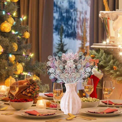30Pcs Christmas Tree Picks 11.6" Artificial Flowers Branch Stems Christmas Candy Curly Picks for Christmas Tree Wreath Crafts Fillers Party Home Holiday Arrangement in Saudi Arabia