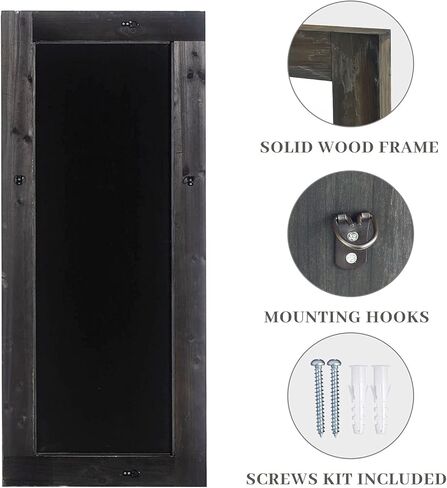NeuType 58"x24" Rustic Full Length Mirror Vintage Wood Framed Large Bedroom Mirror Floor Mirror Farmhouse Wall Mounted Mirror Hanging or Leaning Against Wall, Distressed Brown Solid Wood in Saudi Arabia
