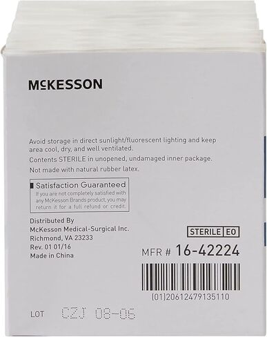McKesson Non-Woven Sponges, Sterile, 4-Ply, High Absorbency, Polyester / Rayon, 2 in x 2 in, 2 Per Pack, 50 Packs, 100 Total in Saudi Arabia