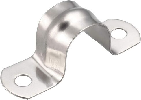 uxcell 8mm(0.3") Rigid Pipe Strap, 2 Holes 304 Stainless Steel Tension Tube Clip Clamp 20pcs in Saudi Arabia