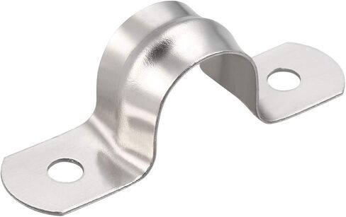 uxcell 8mm(0.3") Rigid Pipe Strap, 2 Holes 304 Stainless Steel Tension Tube Clip Clamp 20pcs in Saudi Arabia