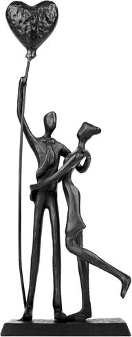 Wedding Gifts, Anniversary for Couple Her Him - Loving Couple Iron Sculpture, 12Inch Metal Couple Statues for Home Decor, Romantic Couple Figurines in Love, Couple Gifts in Saudi Arabia
