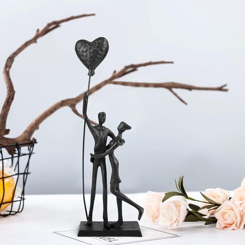 Wedding Gifts, Anniversary for Couple Her Him - Loving Couple Iron Sculpture, 12Inch Metal Couple Statues for Home Decor, Romantic Couple Figurines in Love, Couple Gifts in Saudi Arabia