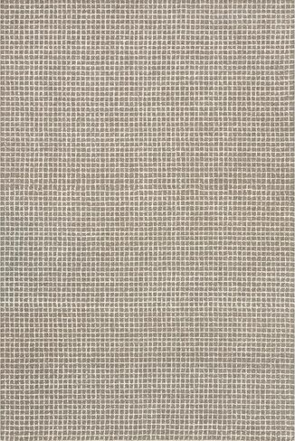 Rugs USA x Arvin Olano Melrose Checked Wool Area Rug, Cream, 6' x 9' in Saudi Arabia