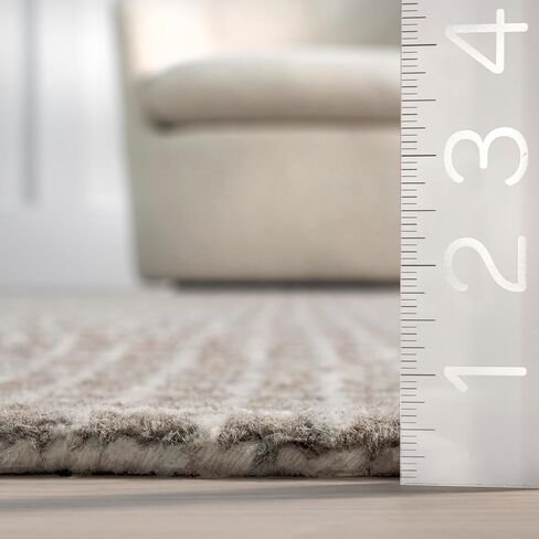 Rugs USA x Arvin Olano Melrose Checked Wool Area Rug, Cream, 6' x 9' in Saudi Arabia
