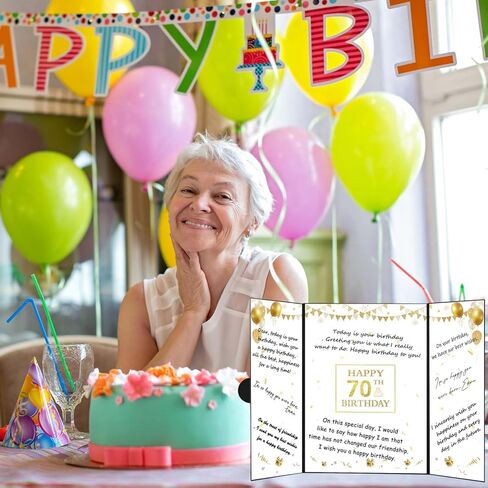 70th Birthday Decorations, Black Gold Happy 70th Birthday Guest Book, 70th Birthday Gifts for Women Men, Cheers to 70 Years Birthday Party Supplies, Jumbo 70th Birthday Card Signature Board in Kuwait