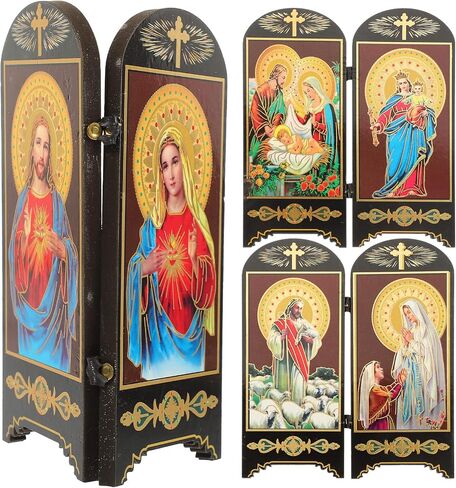 FOMIYES Holy Family Statue Bible Blessed Virgin Statue Our Lady of Grace Figurine Catholic Holy Family Catholic Christmas Decor （Random Style in Saudi Arabia