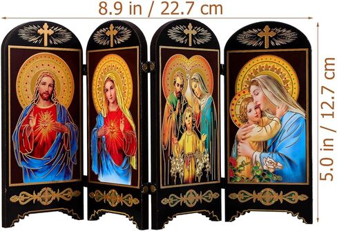 FOMIYES Holy Family Statue Bible Blessed Virgin Statue Our Lady of Grace Figurine Catholic Holy Family Catholic Christmas Decor （Random Style in Saudi Arabia