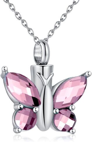 فراشة جرة قلادة للرماد الفولاذ المقاوم للصدأ الفضة مجوهرات حرق الجثث تذكارات المعلقات في ذكرى فقدان أحد أفراد أسرته ... in Kuwait