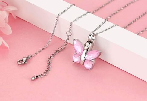 فراشة جرة قلادة للرماد الفولاذ المقاوم للصدأ الفضة مجوهرات حرق الجثث تذكارات المعلقات في ذكرى فقدان أحد أفراد أسرته ... in Kuwait