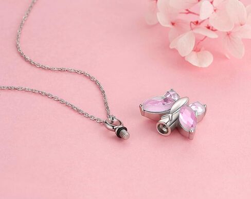 فراشة جرة قلادة للرماد الفولاذ المقاوم للصدأ الفضة مجوهرات حرق الجثث تذكارات المعلقات في ذكرى فقدان أحد أفراد أسرته ... in Kuwait