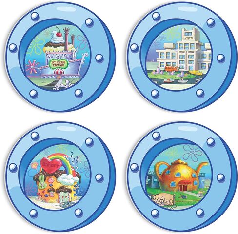 HK Studio مضحك المحيط الكوة ديكور غرفة باردة - مشهد الكرتون ديكور غرفة Y2K للنوم، غرفة نوم في سن المراهقة 12 "حزمة 4 in Kuwait