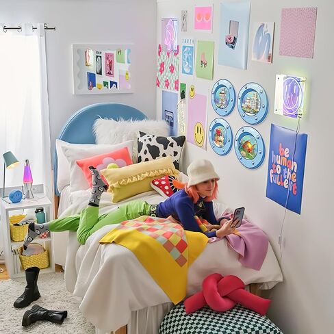 HK Studio مضحك المحيط الكوة ديكور غرفة باردة - مشهد الكرتون ديكور غرفة Y2K للنوم، غرفة نوم في سن المراهقة 12 "حزمة 4 in Kuwait