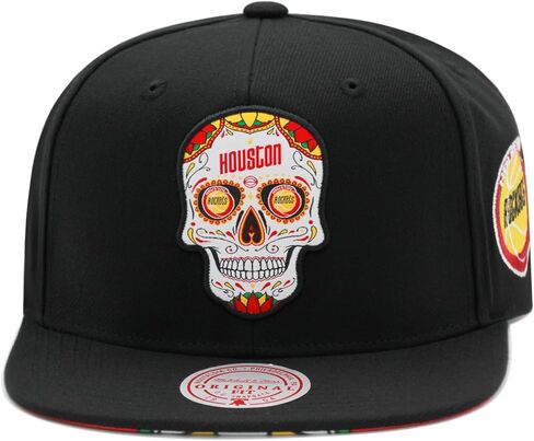 قبعة ميتشل آند نيس هيوستن روكتس NBA Sugar Skull Snapback قبعة قابلة للتعديل - أسود in Saudi Arabia
