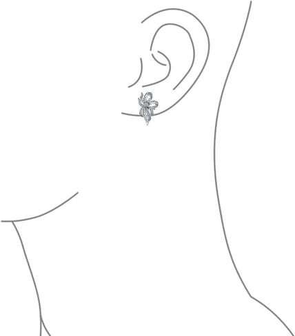Classic Vintage Style Cocktail Bridal Wedding Party Halo Leaf AAA CZ Marquise White Simulated Pearl Stud Earrings For Women For Wedding Omega Back Silver Plated in Saudi Arabia