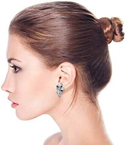 Classic Vintage Style Cocktail Bridal Wedding Party Halo Leaf AAA CZ Marquise White Simulated Pearl Stud Earrings For Women For Wedding Omega Back Silver Plated in Saudi Arabia