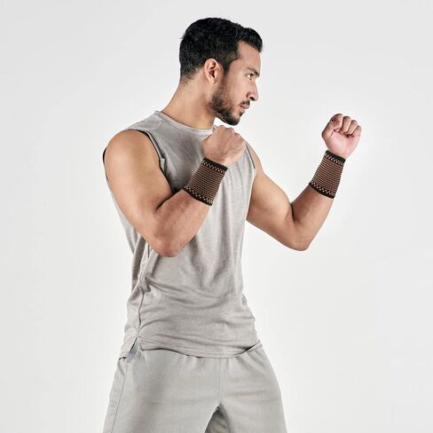 Copper Wrist Compression Sleeves, Wrist Compression Supports Comfortable and Breathable for Arthritis, Workout, Carpal Tunnel, Wrist Support for Women and Men 1Pair in Saudi Arabia