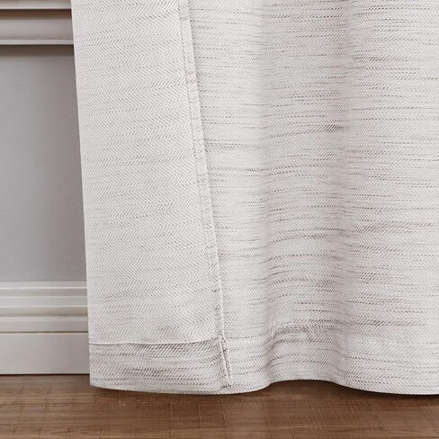 Nautica – Julius | Light Filtering Textured Curtains Window Treatment Drapes Panel Pair | Set of 2 | Light Filtering Drapes | Measures 38" x 96" | Linen in Saudi Arabia