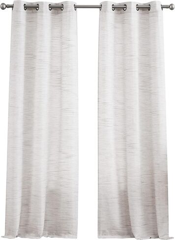 Nautica – Julius | Light Filtering Textured Curtains Window Treatment Drapes Panel Pair | Set of 2 | Light Filtering Drapes | Measures 38" x 96" | Linen in Saudi Arabia