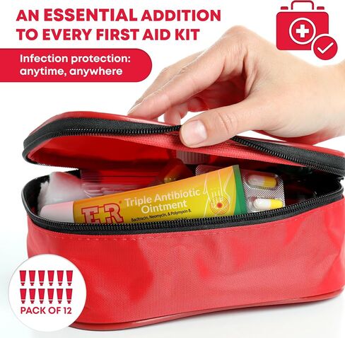 Ever Ready First Aid Triple Antibiotic Ointment 1.0 oz, First Aid Ointment for Minor Scratches, Cuts, Burns, Wounds and Prevents Infection - 12 Pack in Kuwait