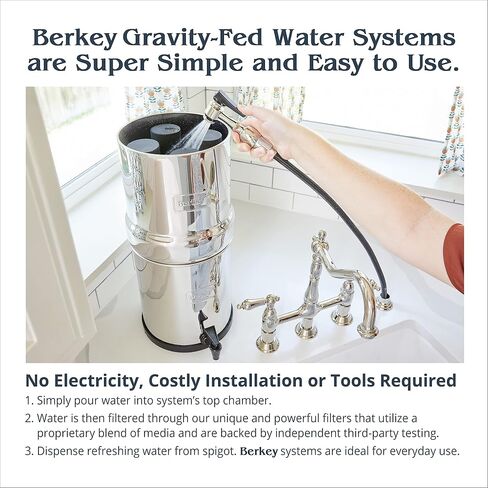 Berkey Light Gravity-Fed Water Filter with 2 Black Berkey Elements and 2 Berkey PF-2 Fluoride and Arsenic Reduction Elements in Saudi Arabia