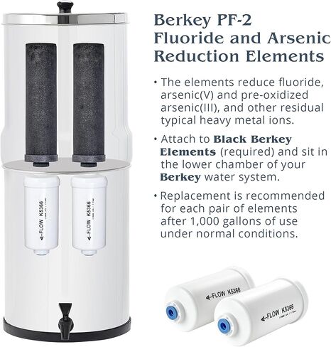 Berkey Light Gravity-Fed Water Filter with 2 Black Berkey Elements and 2 Berkey PF-2 Fluoride and Arsenic Reduction Elements in Saudi Arabia