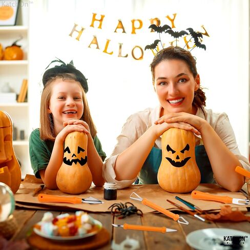 KatchOn, Halloween Pumpkin Carving Tools - Pack of 31 | Pumpkin Carving Kit, 13 Pcs Stainless Steel Pumpkin Carving Tools for Halloween Decorations | 18 Pcs Professional Pumpkin Carving Stencils in Saudi Arabia