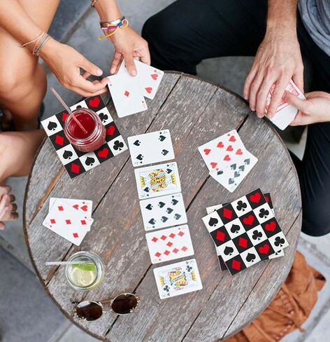 SietDESEO 50 Pieces 3-ply Poker Napkins Disposable Folded 6.5 x 6.5 Inches Cocktail Napkins Paper Napkins for Dinner Casino Poker Theme Birthday Party Dessert Napkins in Saudi Arabia