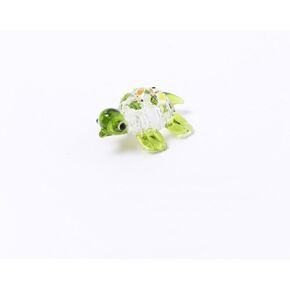 1Pc Light Green Small Glass Sea Turtle Figurines Hand Blown Sea Animal Ornament Miniature Turtle Sculpture Collectible Figurine Home Decor Birthday Gift, Collectible Figurines, Home Décor Accents in Saudi Arabia