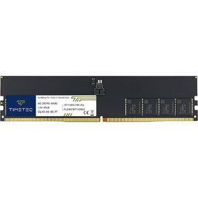 Timetec 8GB DDR5 4800MHz PC5-38400 Unbuffered Non-ECC 1.1V CL40 1Rx8 Single Rank 288 Pin UDIMM Desktop Memory RAM Module Upgrade (8GB)