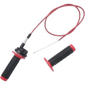 7/8"(22mm) Twist Throttle Accelerator Handle Grips and Cable Set Switch for CRF KLX TTR 110 125 150 200 250cc Mini Bike ATV Quad Pit Bike Dirt Bike (Red)