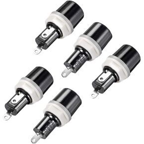 uxcell Screw Cap Panel Mounted 5 x 20mm Fuse Holder AC 250V 10A Black 5Pcs