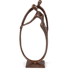 Danya B. Circle of Love Bronze Sculpture - Contemporary Home Decor - Modern and Elegant Couple Embrace of Eternal Love for Wedding, Anniversary, Birthday or Gift of Love