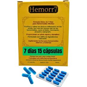Hemorr7: 7Days 15 Capsules Herbal Hemorrhoid Detox Formula,Fórmula Herbal para desintoxicar las hemorroides Durante 7 días in Saudi Arabia