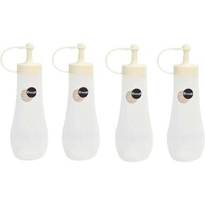 JapanBargain, Set of 4 Japanese Squeeze Bottles Squirt Condiment Bottle Oil Bottle Soy Sauce Dispenser Vinegar Pot for Kitchen, Made in Japan, 8oz