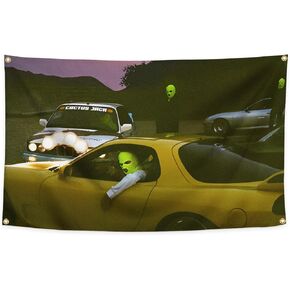 مغني الراب نسيج الألبوم غطاء نسيج 3x5 أقدام نسيج مضحك لغرفة رجل الكهف جدار ديكور الأعلام مع الحلقات النحاسية لتزيين غرفة النوم الكلية، في الهواء الطلق، الأطراف، المنزل، غرفة نوم، الديكور الداخلي in Kuwait