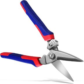 Heavy Duty Industrial Scissors: Utility Sharp Shears Easy Cutting Carpet, Cardboard, Wires, Iron Wire, Hose, Plastic（8'' Blue）