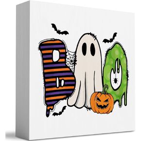 Spooky Season Decorations Halloween Decorations Halloween Decor Boo Sign Pink Halloween Decor Pumpkin Lights Sign Halloween Decor for Home Office 5 X 5 Inch