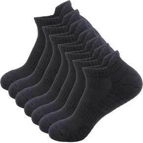 3/6 Pack Athletic Running Socks Cushion Padded Moisture Wicking Low Cut Compression Sports Socks