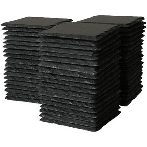 56 Pieces 4X4 Inch Slate Stone Coasters, Bulk Square Slate Drink Coaster Handmade Coasters Set for Kitchen Bar Home Apartment (Square, 56)