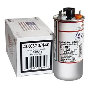 Aerovox Z24S3740M Replacement - 40 uf/Mfd 370/440 VAC AmRad Round Universal Capacitor, Made in The U.S.A.