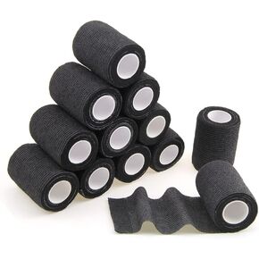 Sensi Wrap Grip Cover Sports Self Bandage Wrap Rolls 4-inch x 5-yards 12pcs (Tan)