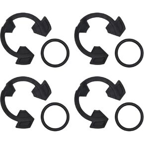 (4+4PCS) 1" Water Softener Clips and O-Rings kit Fit for GE/Kenmore Eco-Pure Eco-Water Sears North Star Softeners, Replace Parts 7337589 and 7170262