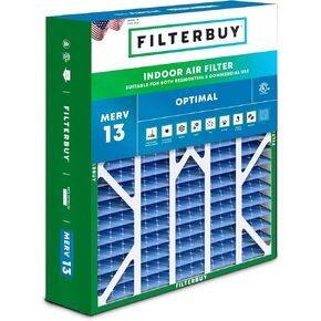 Filterbuy 20x25x6 Air Filter MERV 13 Optimal Defense (1-Pack), Pleated HVAC AC Furnace Air Filters for Aprilaire Space-Gard 201/2200 / 2250 & Lennox (Actual Size: 19.75 x 24.25 x 6.00 Inches)
