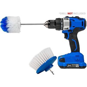 Drill-Powered Cleaning Brushes - 2-Brush Drill Accessory Combo Kit