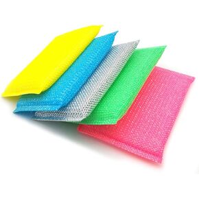 5 Pieces Kitchen Scrubbing Sponges Universal Sponge Brush Set Kitchen Cleaning Tools Helper Cooking Tool Multi-Surface Non-Metal Dish Scouring Scrubbers