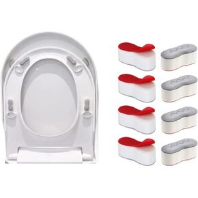 8 Pieces Bidet Toilet Seat Bumpers Height-increasing Pads Universal Toilet Seat Buffer with Strong Adhesive Rubber Bumpers Pads Replacement for Home Hotel Hospital School